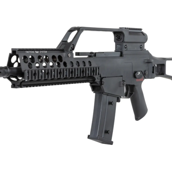 Pușcă airsoft GBB SRC SR36 KSK GB-303 Dual Power cu lunetă – Green Gas / CO₂, 360 FPS
