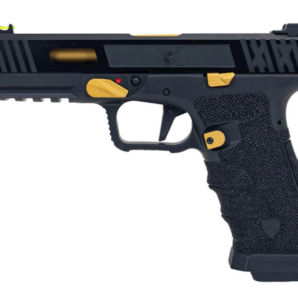 APS Bumblebee XX Co2 Blowback Pistol (1 Short Mag and 1 Long Mag - Black/Gold - ACP620)