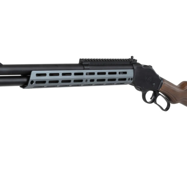 Shotgun airsoft Lever Action Golden Eagle AT8703 Grey – Green Gas shell ejecting M-LOK