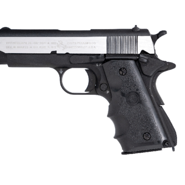 Pistol airsoft GBB Colt 1911 Defender Silver & Black Cybergun / SRC – licențiat oficial