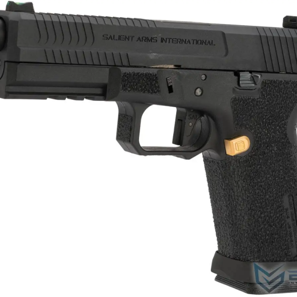 Pistol airsoft GBB Salient Arms BLU Black EMG – licențiat SAI, 14mm CCW, 330 FPS